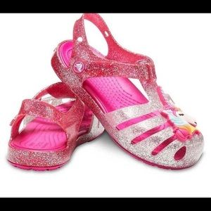 Crocs - Isabella Unicorn Crocs - Pink & Silver glitter